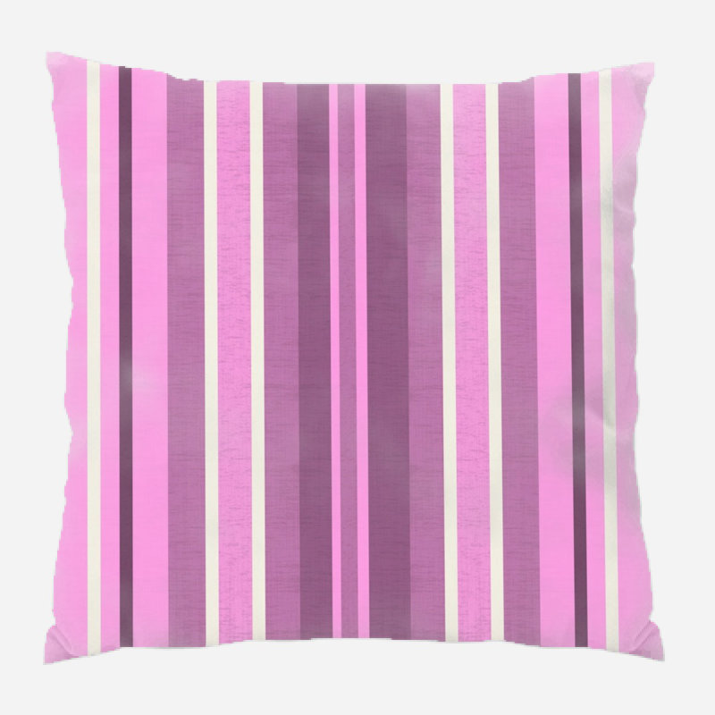 Fabric Striped Microsuede Reversible Throw Pillow