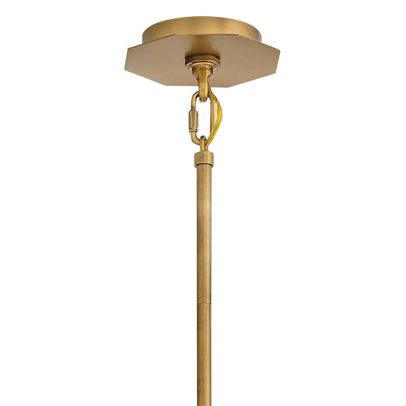 Hinkley Facet Convertible Chandelier, Heritage Brass