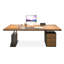 Bureau de direction rectangulaire en bois massif brun clair avec tiroirs-469481884-469481875