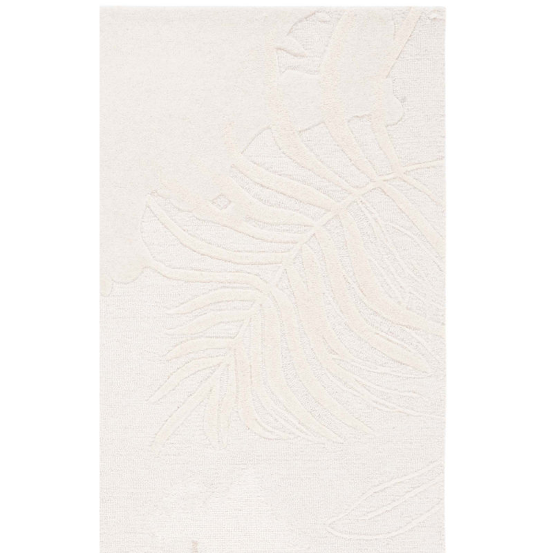 Kyiana Hand Tufted Wool/Cotton Floral Rug in Ivory/Beige, Rectangle 8' x 10'