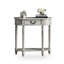 Console demi-cercle en bois massif gris-174089856