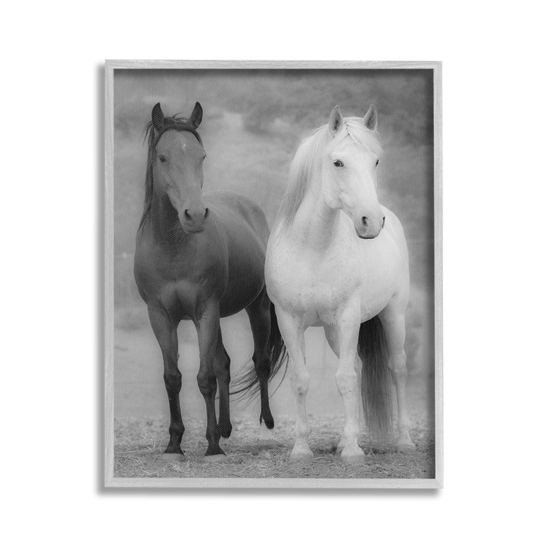 Blanc et chevaux, estampe numérique encadrée par JG Studios, Estampe numérique encadrée blanc bord de mer, H 20 po x l 16 po