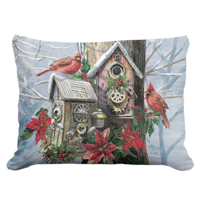 Pillow - Cardinals with Birdhouses - 19x24