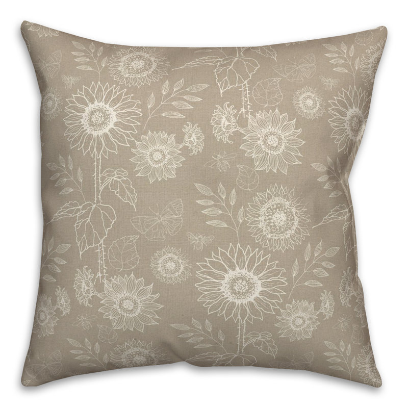 Coussin décoratif en polyester / mélange de polyester, Brun clair