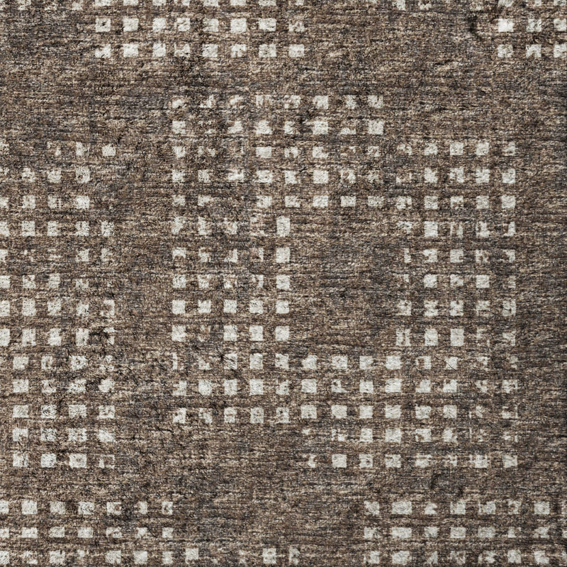 Premium Machine Washable Dream Shag  Squares Rug, 8' x 10', Brown