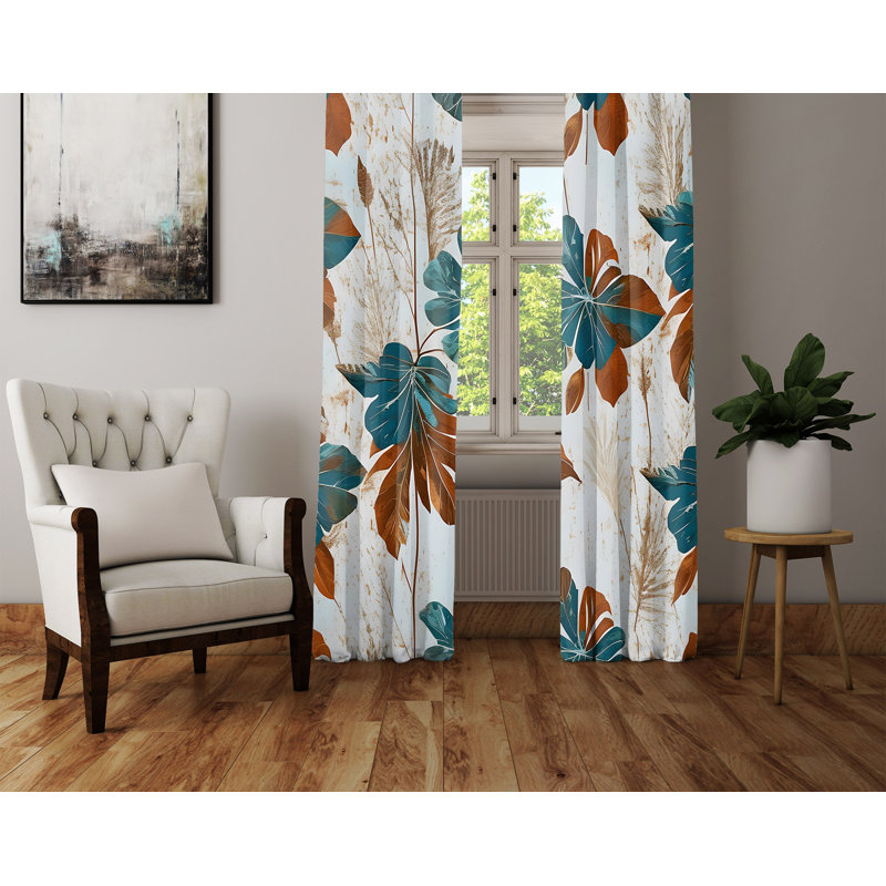 Paire de rideaux semi-transparents en polyester Argie, L 40 po x L 82 po