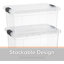 Superio 6,6 pte Bac de rangement transparent avec couvercle, boîte de rangement en plastique pour la maison-1412687520