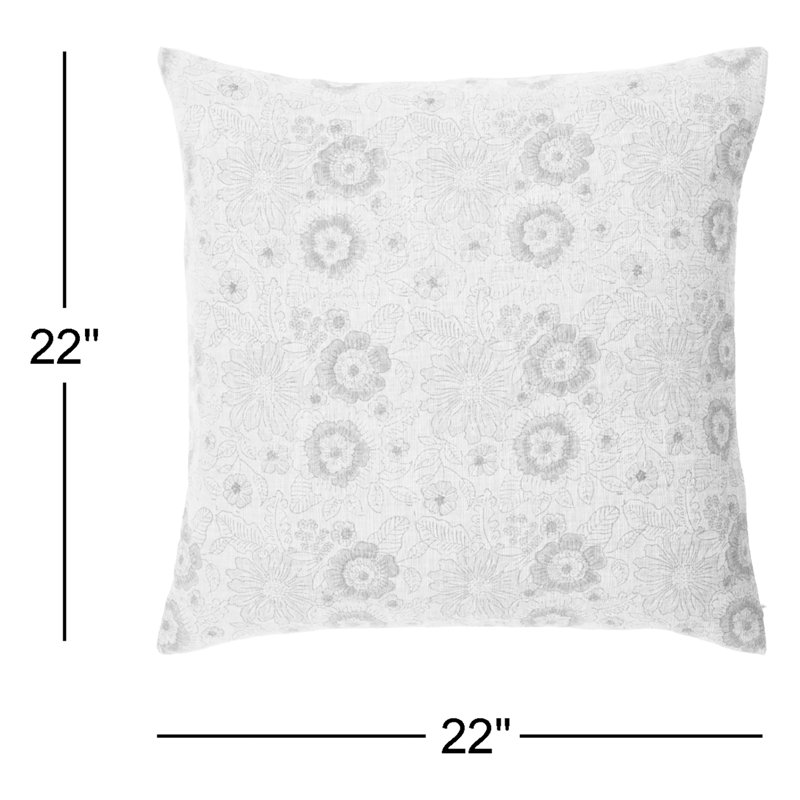 Coussin décoratif en mélange de lin Tambra, Inférieur, 22 po x 22 po