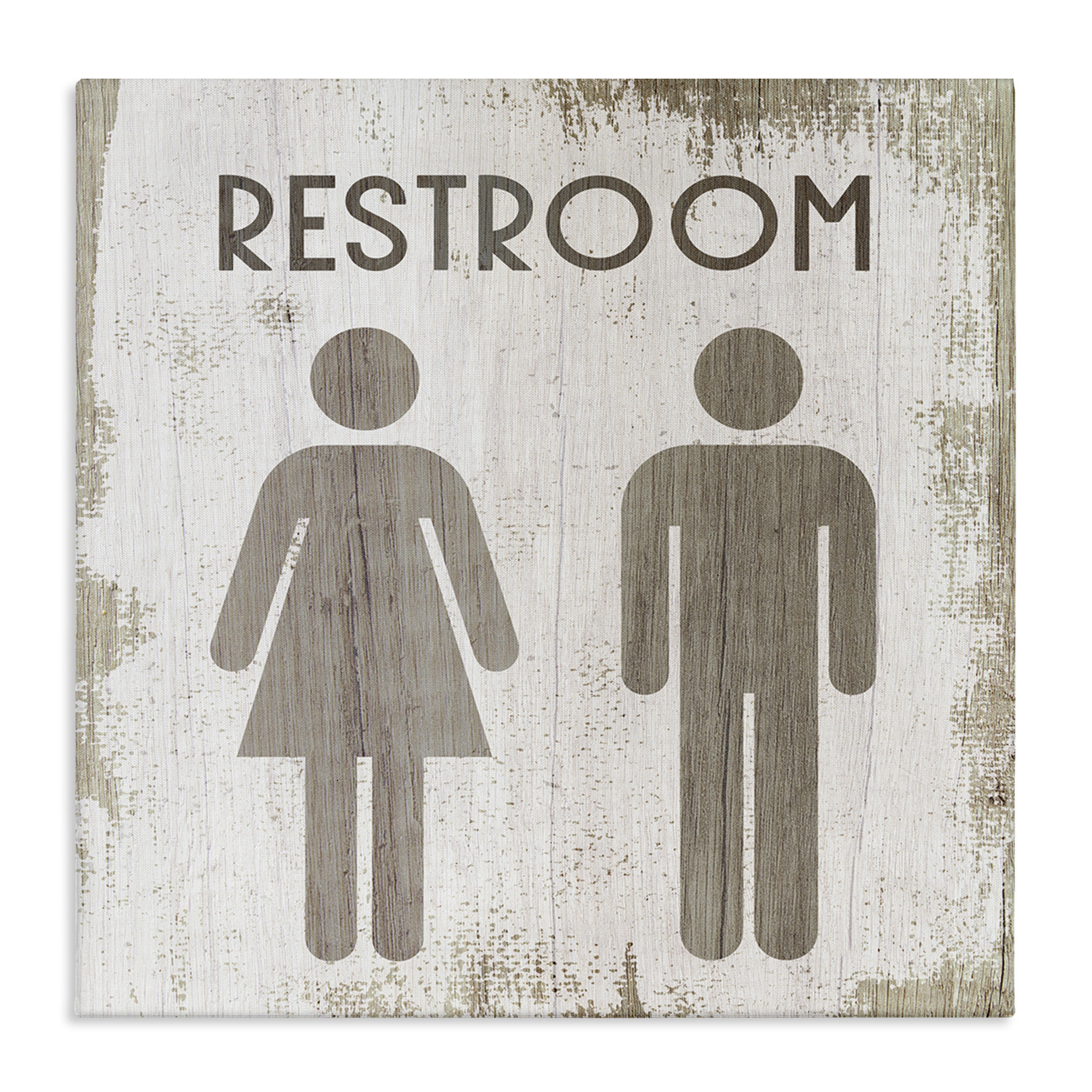 Ebern Designs 'Vintage Restroom Wood Texture Design' Graphic Art on ...