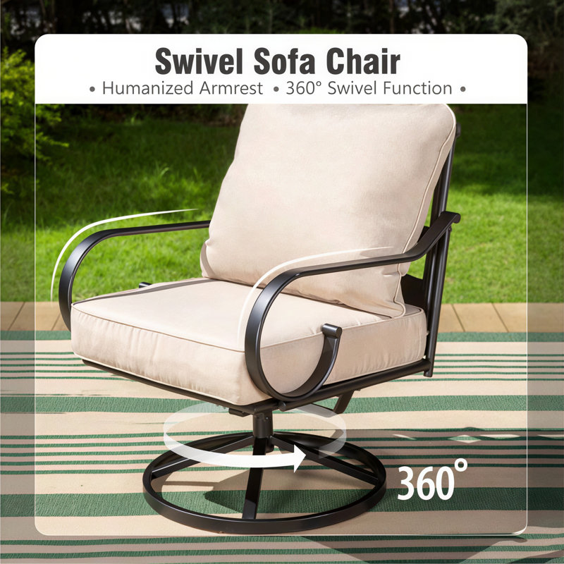 Chaise longue pivotante avec coussins Arriona