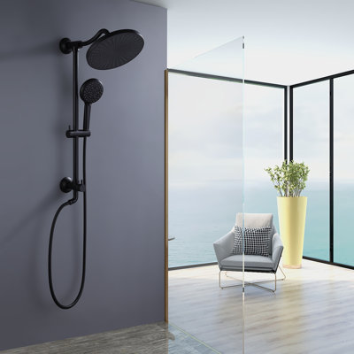Système complet mural 10 po avec pomme de douche à pluie et douche à main
