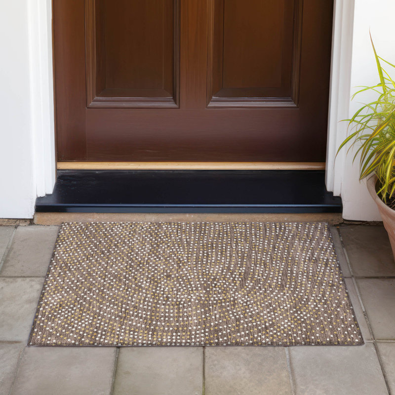  Machine Washable Indoor/Outdoor Chayden ACN1021 Taupe Rug, Rectangle 1'8" x 2'6"