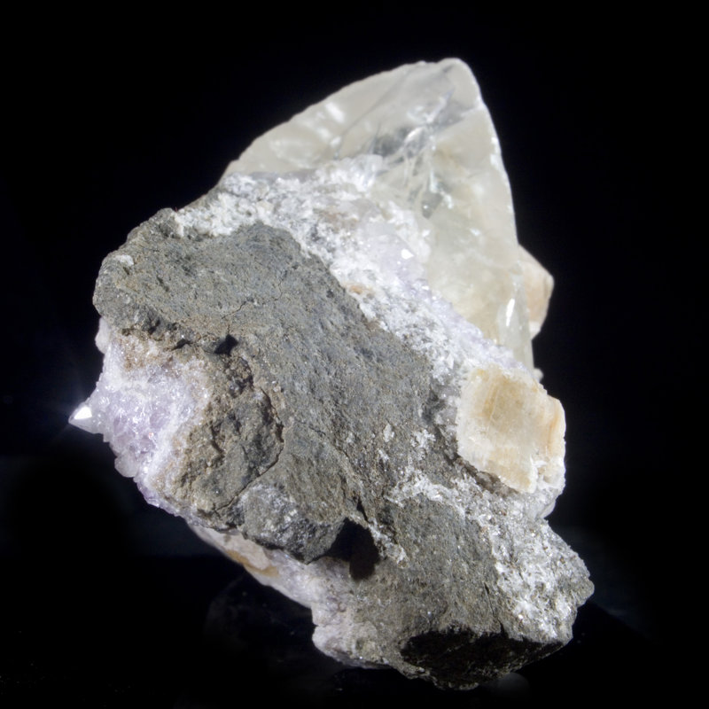 Calcite and Amethyst.