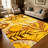 1PC golden tropical leaf wooden botanical print area rugs for Living Room, Soft, All seasons, Easy-maintain, Washable Indoor mat, Farmhouse suitable for bedroom, dining room, entryway, patio, balcony, kitchen, Home Decor, Outdoor Decor.-971121259