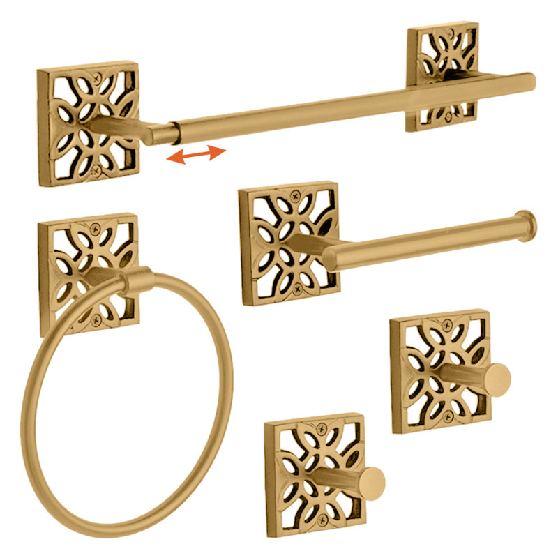 5 - Piece Bathroom Hardware Set, Gold