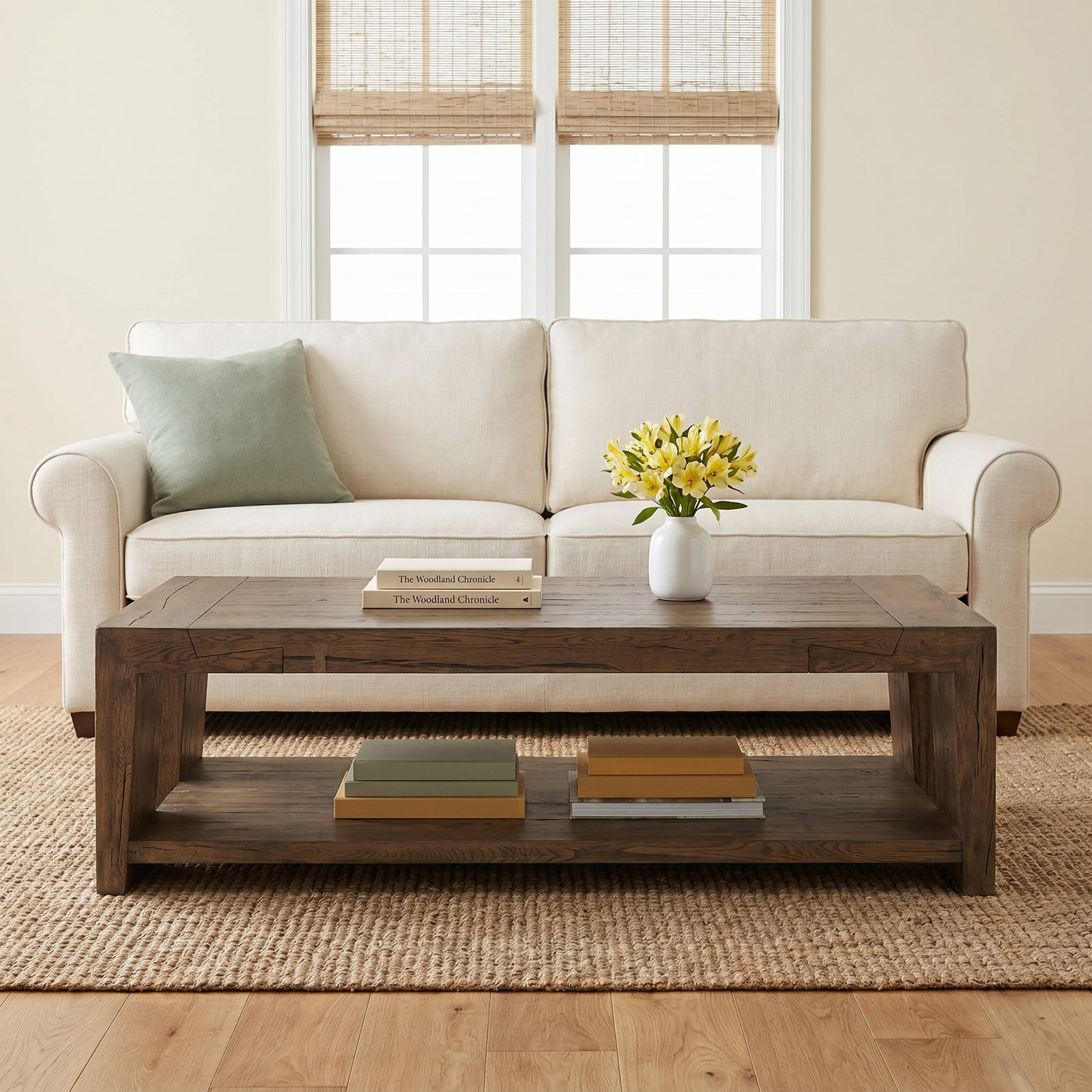 Alena 30" Reclaimed Oak Coffee Table, Brown