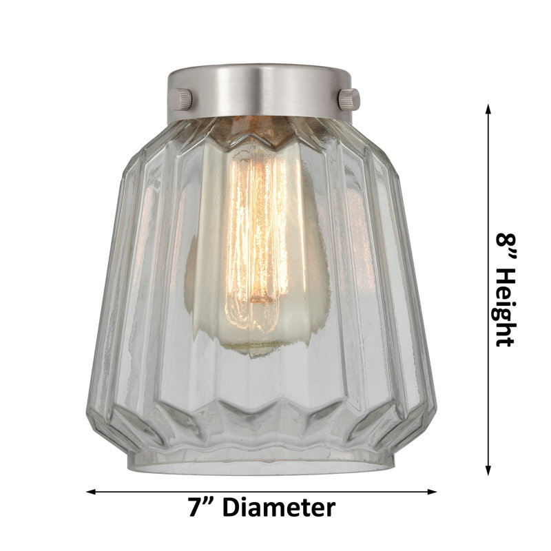 Appliquee à bras 1 lumières Vinson, Laiton brossé, Transparent