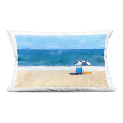 Coussin décoratif Sunny Beach Day Chair, imprimé par Jeff Pica