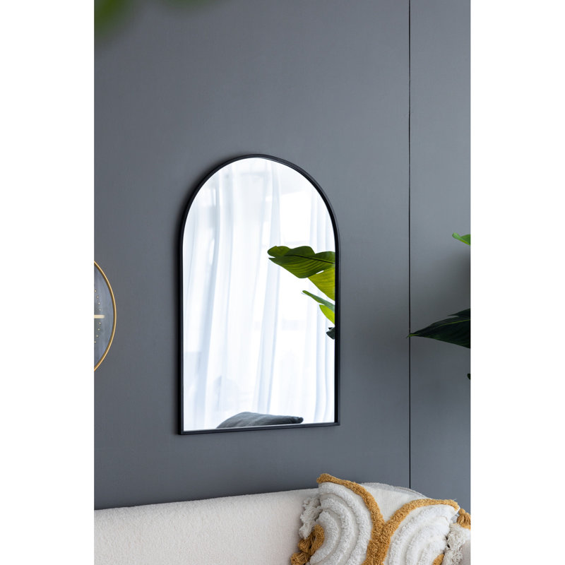 Black Arched Mirror With Metal Frame, Adds Character To Any Room Edge For Bathroom Bedroom