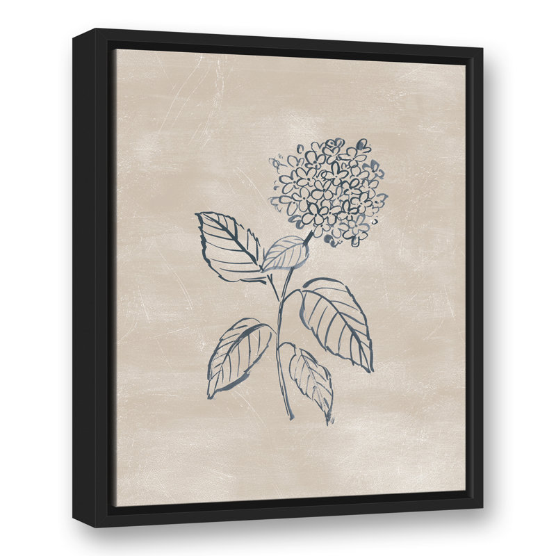 «Blye Hydrangea», dessin encadré sur toile, H 21,75 po x l 17,75 po