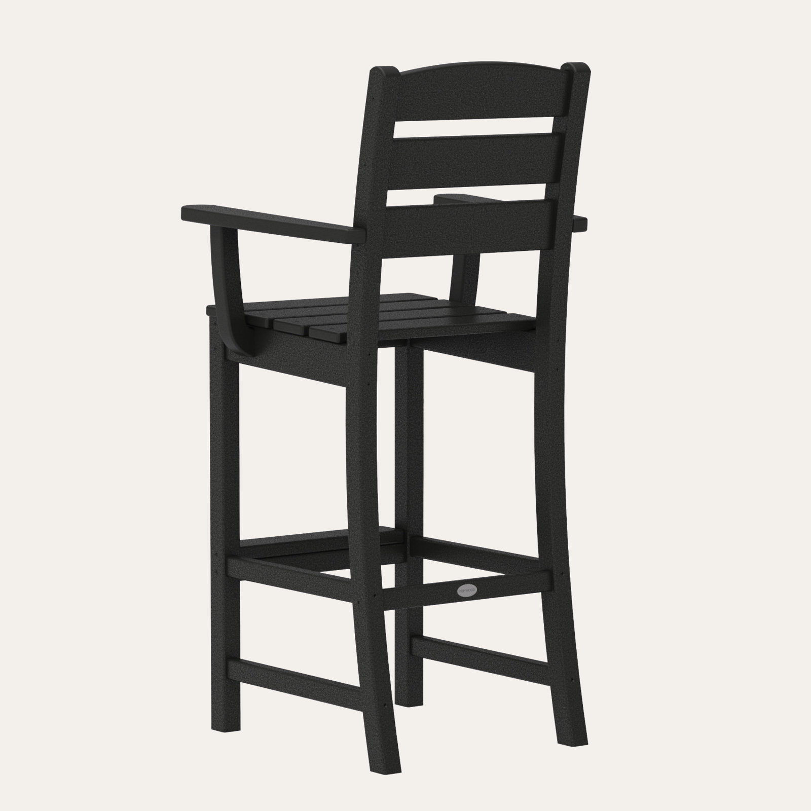 POLYWOOD® Lakeside Arm Patio Bar Stool, Black
