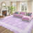 Scalloped Edge Bow Print Area Rug, Washable Non-Slip Low Pile Carpet for Living Room Bedroom, Cute Lace Border Soft Floor Mat for Home Decor-803582629-803582630