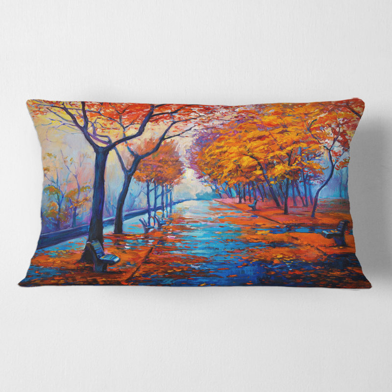 Housse et insert de coussin rectangulaire Little Road Through Landscape III