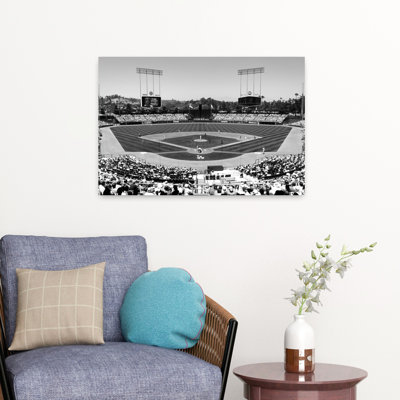 High Angle View Of Spectators Watching A Baseball Match Dodgers Vs. Angels Dodger Stadium City Of Los Angeles California Contemporary City Arch...