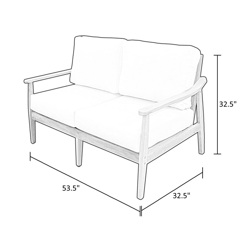 Evie 53.54'' Wide Loveseat with Cushions