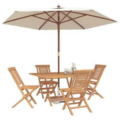 Solid Wood Patio Dining Set Table,