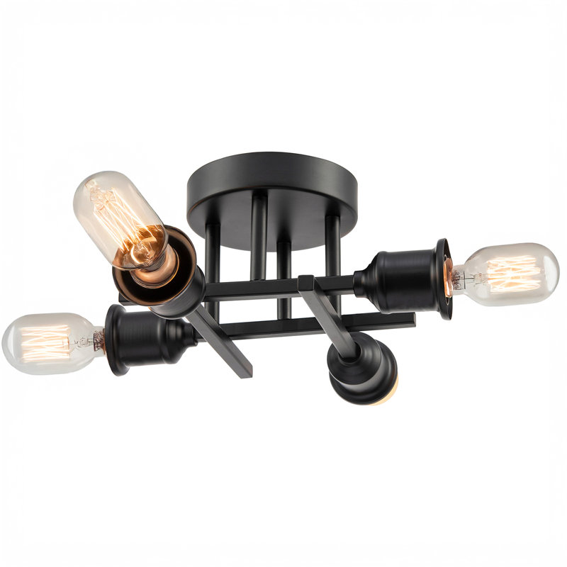 Semi Flush Mount, Matte Black