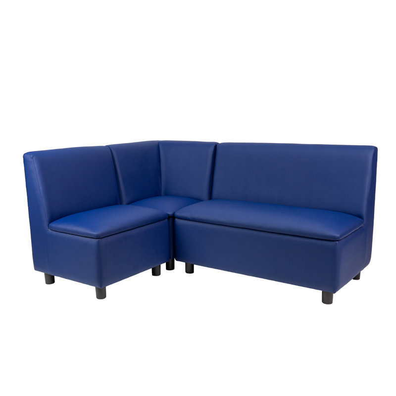 Kid Comfort Collective Modular L-Shaped Seating, 3-Piece Set - Navy, Navy