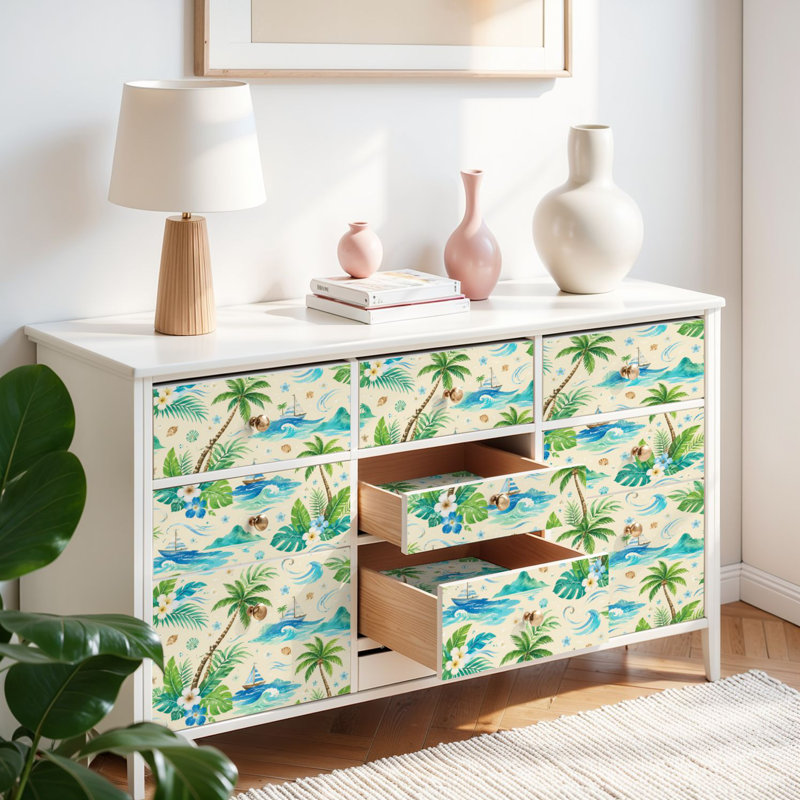 Papier peint adhésif tropical Tropical Sandy Beach Palmiers