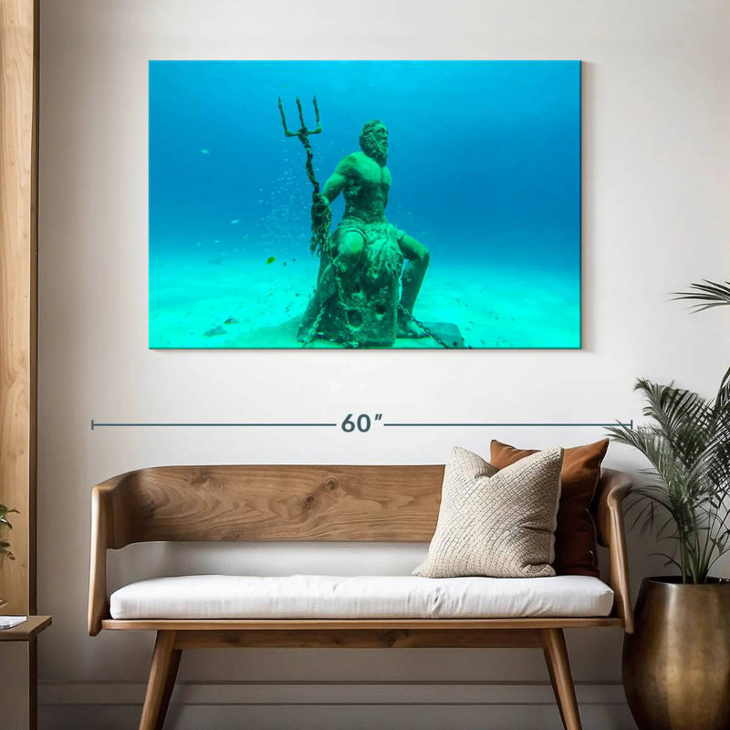 Kelan Sunken Poseidon Statue, 32" H x 48" W