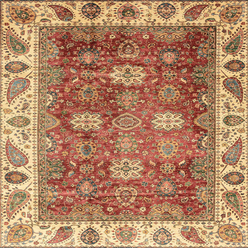 Abstract Indoor Rug, Square 4'