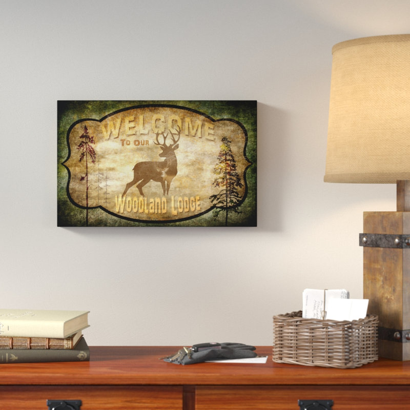 « welcome introduction cerf », impression sur toile tendue, H 12 po x l 19 po x P 2 po