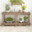 Table basse rétro en bois de sapin massif de 62,9 po de longueur avec tablette de rangement, peu encombrante pour le vestibule et le salon