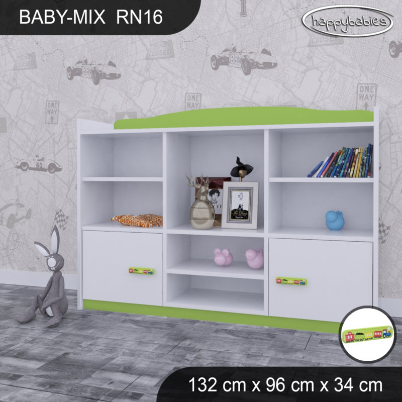 96cm H X 132cm W Kids Cube, White/Green/Green