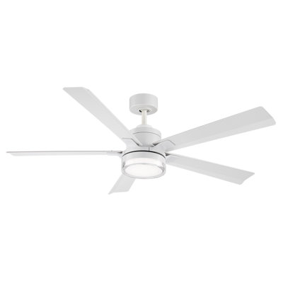 Radiant 5-Blade Smart Ceiling Fan With Integrated Dimmable LED Light and Bluetooth Remote Control Included, Selectable Color Temperature (2700K, 3000K, 3500K, 4000K)