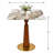 33.5''  Square Counter Height Pub Table（Bar Table） with Sintered Stone Top, Available in a variety of colors, Solid Rubberwood Pedestal Base and Gold Metal Bottom, Modern Bistro Table-331986293