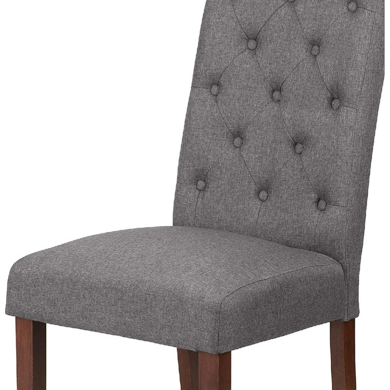 Chaise parsons Prompton avec pieds en acajou, gris