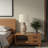 Leni Standard Resin Table Lamp in Beige and Linen Shade, 24.72'' H X 13.8'' W X 13.8'' D