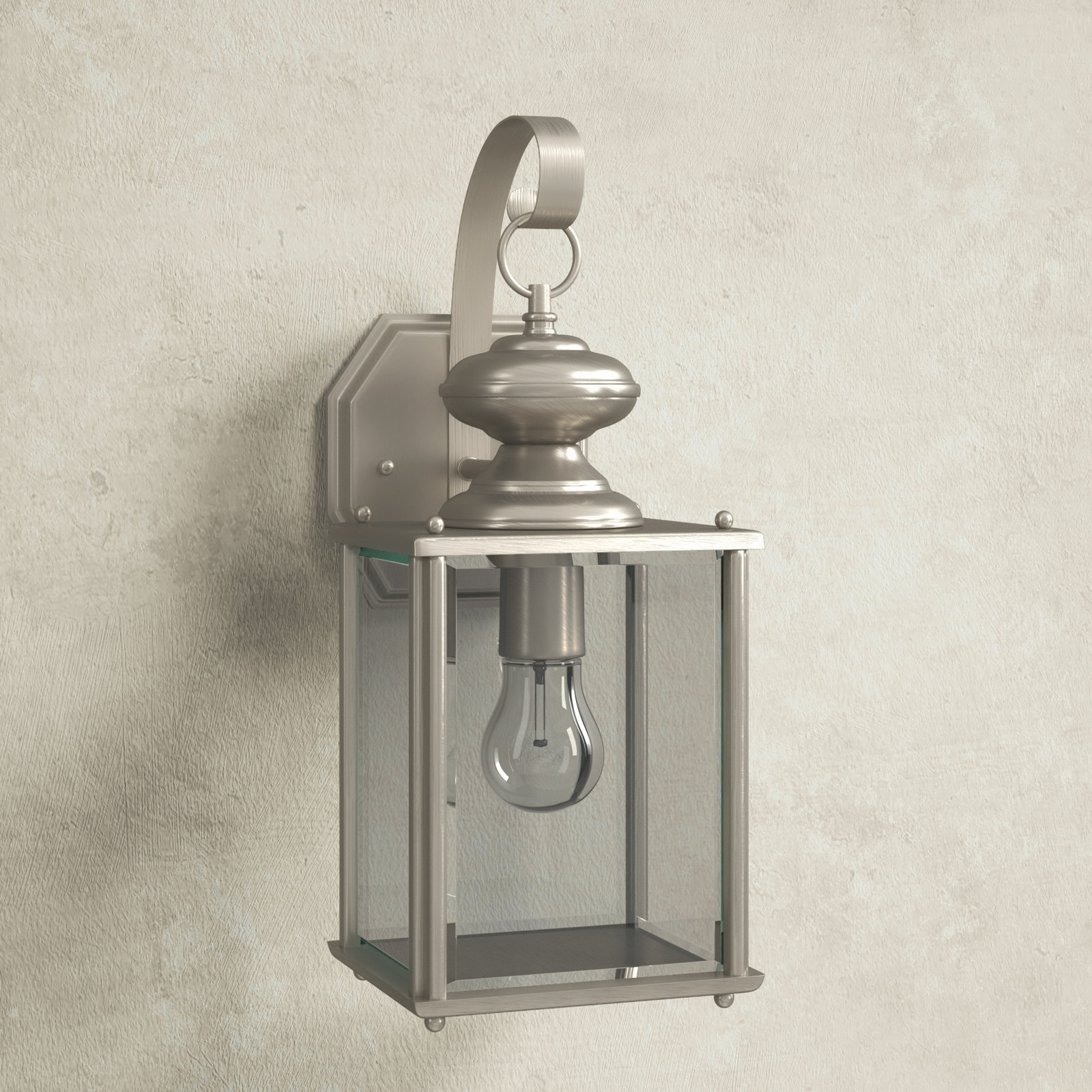 Tiernan Single Light Outdoor Wall Light, Antique Brushed Nickel