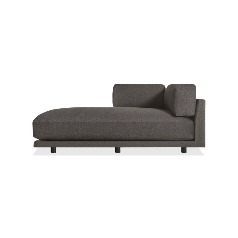 Canapé modulaire 51 po méridienne Sunday, Faisant face à la droite, 100% polyester gris anthracite Kelso