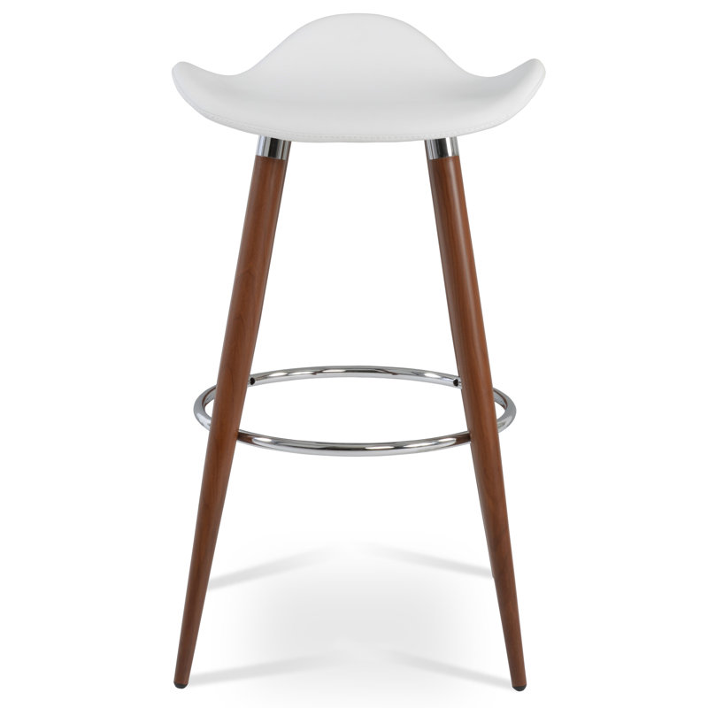 Tabouret de bar et de comptoir Moonyean, Blanc, Noyer / poli, Hauteur d'assise lorsque que le tabouret est placÃ