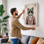 Cat in Cardigan Boho - Wrapped Canvas-1749346838-1749346839