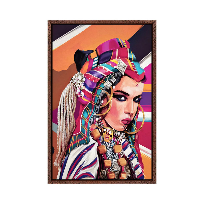 Morocco by Giulio Rossi - Painting on Canvas, 66.04 cm H x 45.72 cm W, Classic Brown Wood Framed Canvas