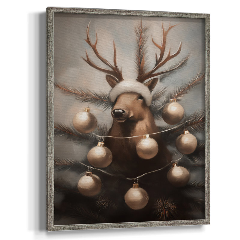 Art des Fêtes de Noël - Série 2 - CECLX, reproduction d'art encadrée - bois massif, H 21 po x l 17 po