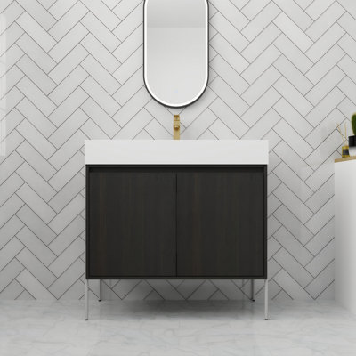 Meuble-lavabo autoportant avec porte à fermeture en douceur 36 po.