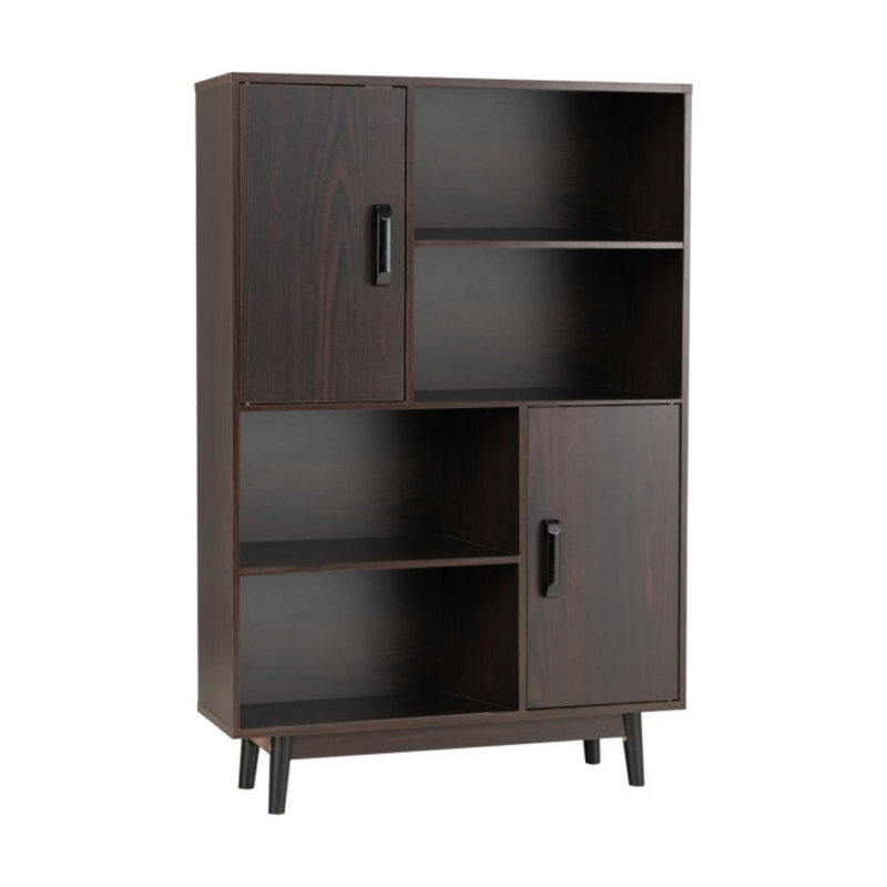 Sideboard Storage Cabinet With Door Shelf, Dark Brown